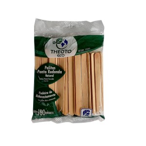 PALITO DE SORVETE PONTA REDONDA THEOTO 100 UNIDADES