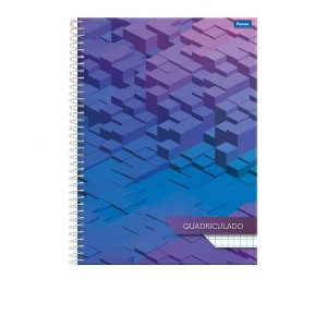 CADERNO ESPIRAL UNIV QUADRICULADO 1X1 CD SQUARE 96FLS FORONI