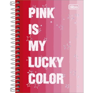 CADERNETA ESPIRAL CAPA DURA 1/8 LOVE PINK 80 FOLHAS TILIBRA