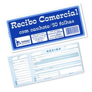 BLOCO DE RECIBO COMERCIAL COM CANHOTO 50 FOLHAS TAMOIO