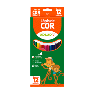 LÁPIS DE COR 12 CORES LEOLEO