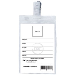 CRACHÁ COM PRESILHA TRANSPARENTE 70X100MM DAC