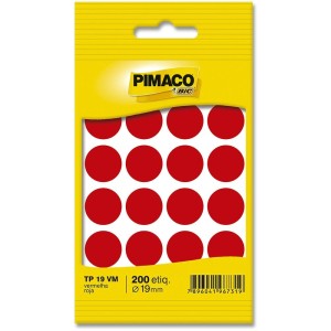 ETIQUETA ADESIVA TP19 VERMELHO 200 UNID PIMACO