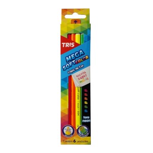 LÁPIS DE COR MEGA SOFT COLOR TONS NEON C/ 6 CORES TRIS