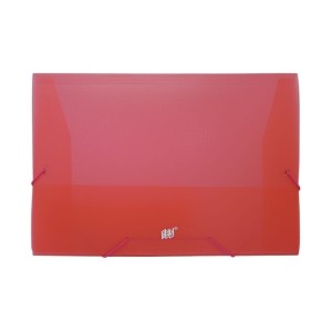 PASTA C/ ELÁSTICO OF FINA TRANSPARENTE VERM. - YES