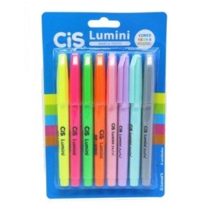 MARCA TEXTO LUMINI CIS COM 8 UNID 4 NEON+ 4 PASTEL