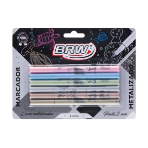 CANETA MARCADOR CORES METALIZADAS 6 UNIDS BRW