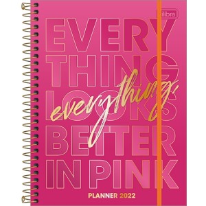 PLANNER ESPIRAL COLEGIAL M7 LOVE PINK TILIBRA
